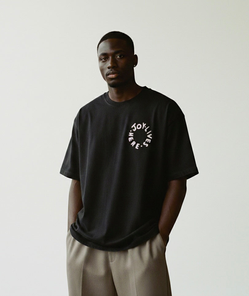 Joy Lives Here Oversized Tee | Hand-Drawn Design | Limited Edition BHM 2026