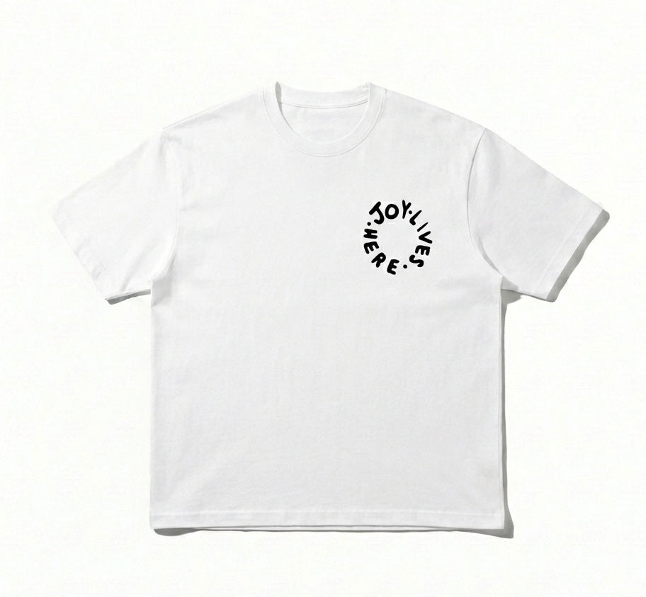 Joy Lives Here Oversized Tee | Hand-Drawn Design | Limited Edition BHM 2026