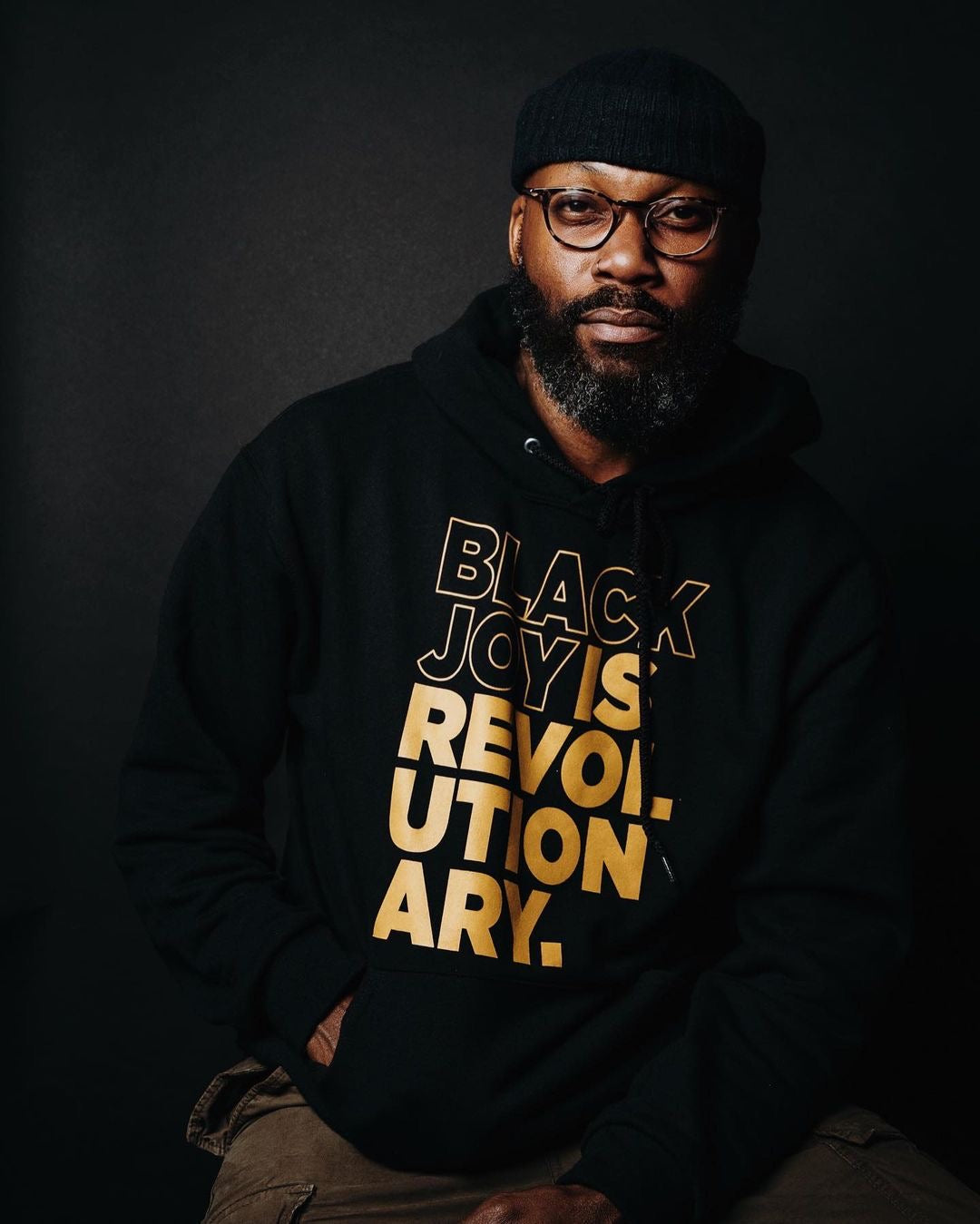 Black Joy Is Revolutionary (Hoodie) (Black and Yellow)