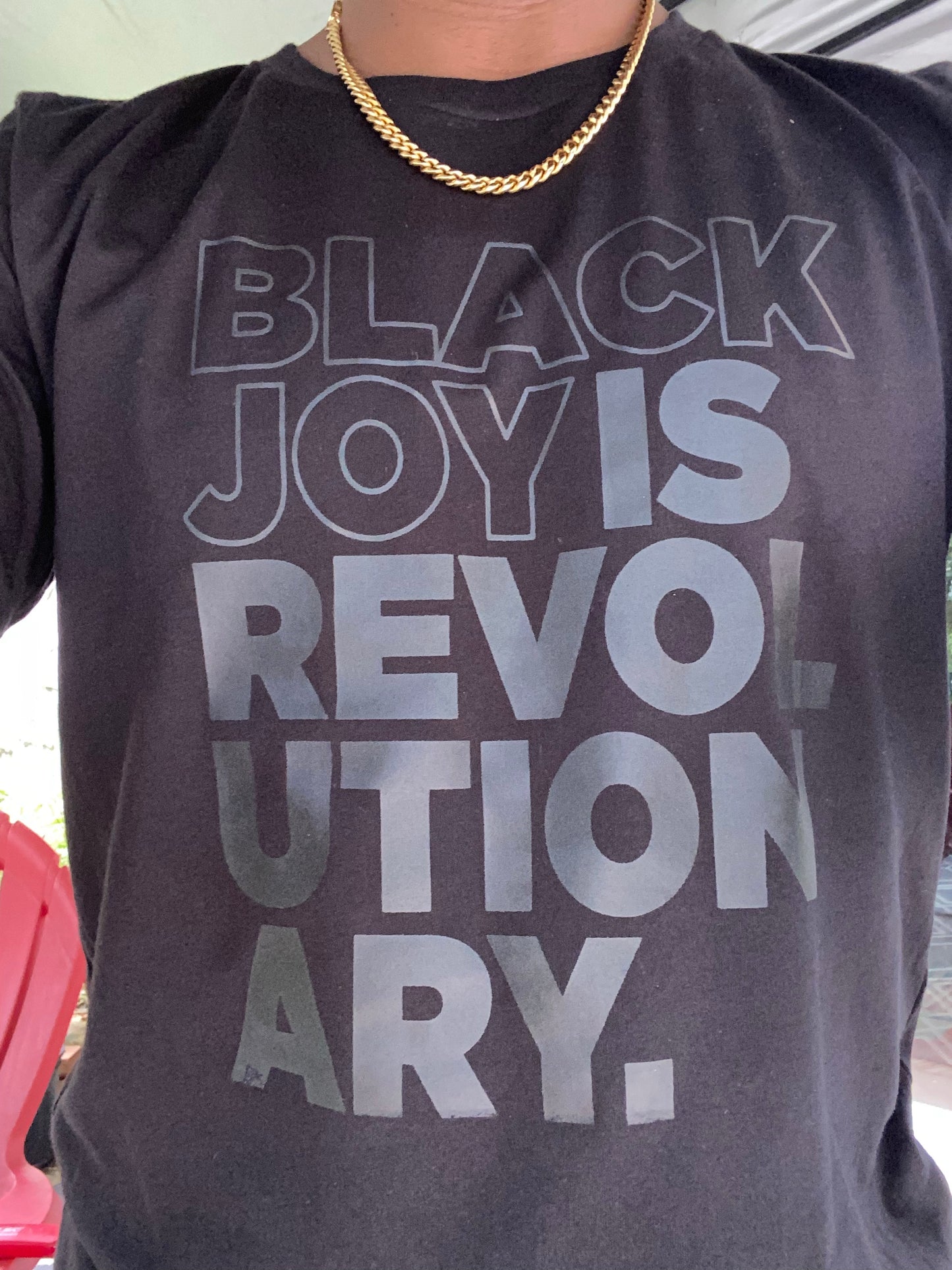 Black Joy is Revolutionary (T-Shirt)(Black on Black)