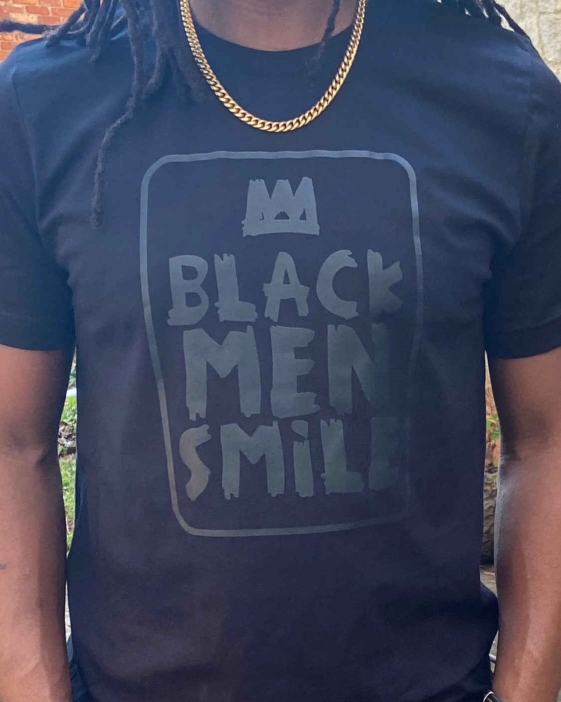 Black Men Smile OG (Tshirt)(Black on Black)